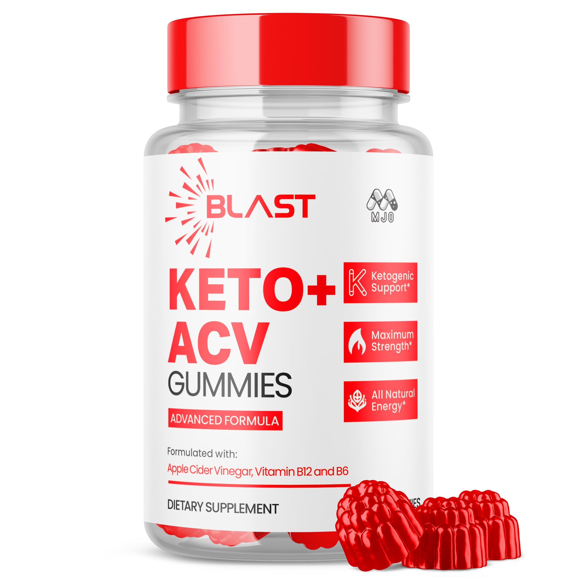 MJO Blast Keto ACV Gummies bottle-front view for daily energy routine.