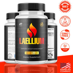 MJO Laellium pills bottle sideview highlights a compact 60-cap bottle for daily use.