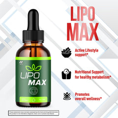 MJO Lipomax Drops label close-up reveals pink salt and natural ingredients.