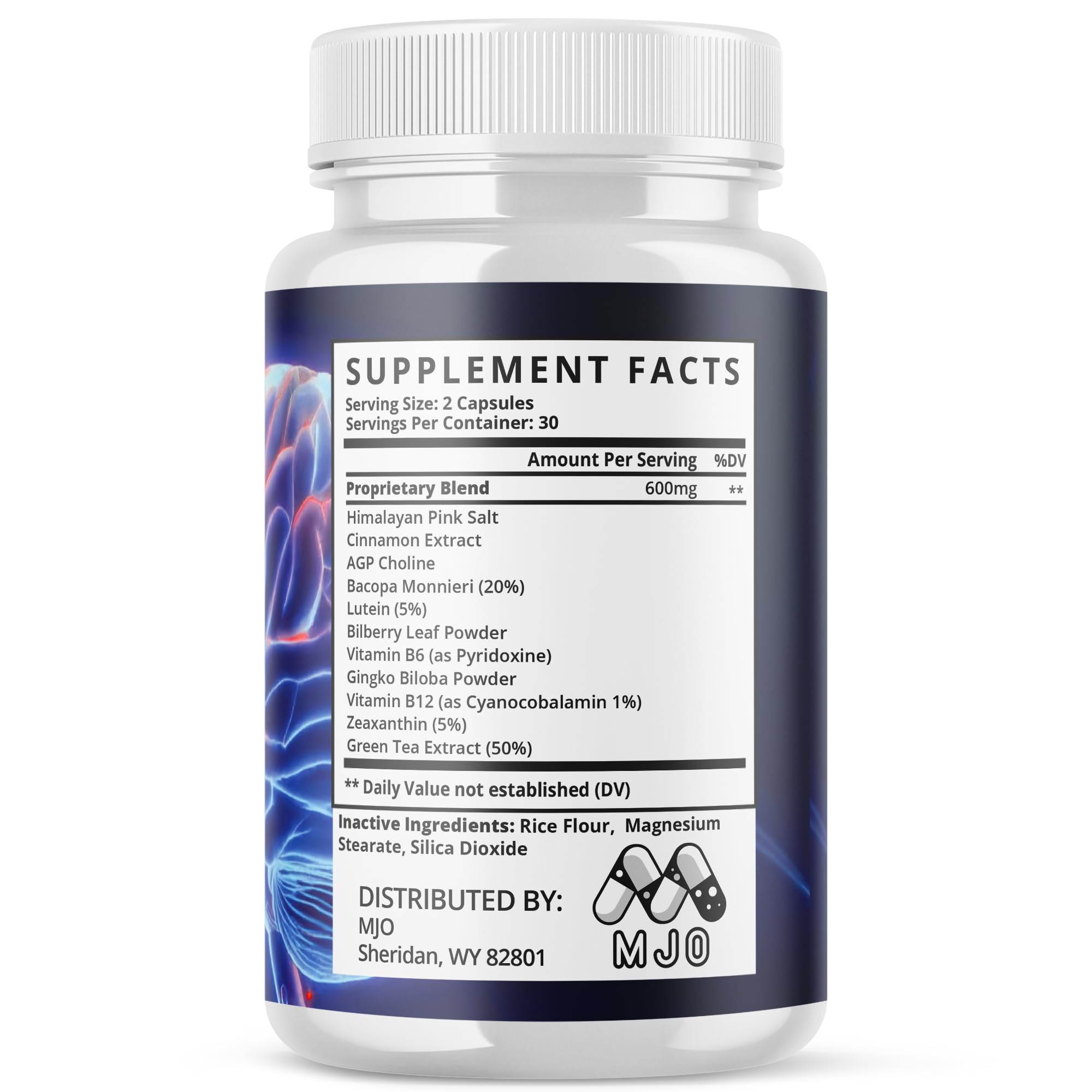 Front view of Memory Lift Capsules bottle for active lifestyle
