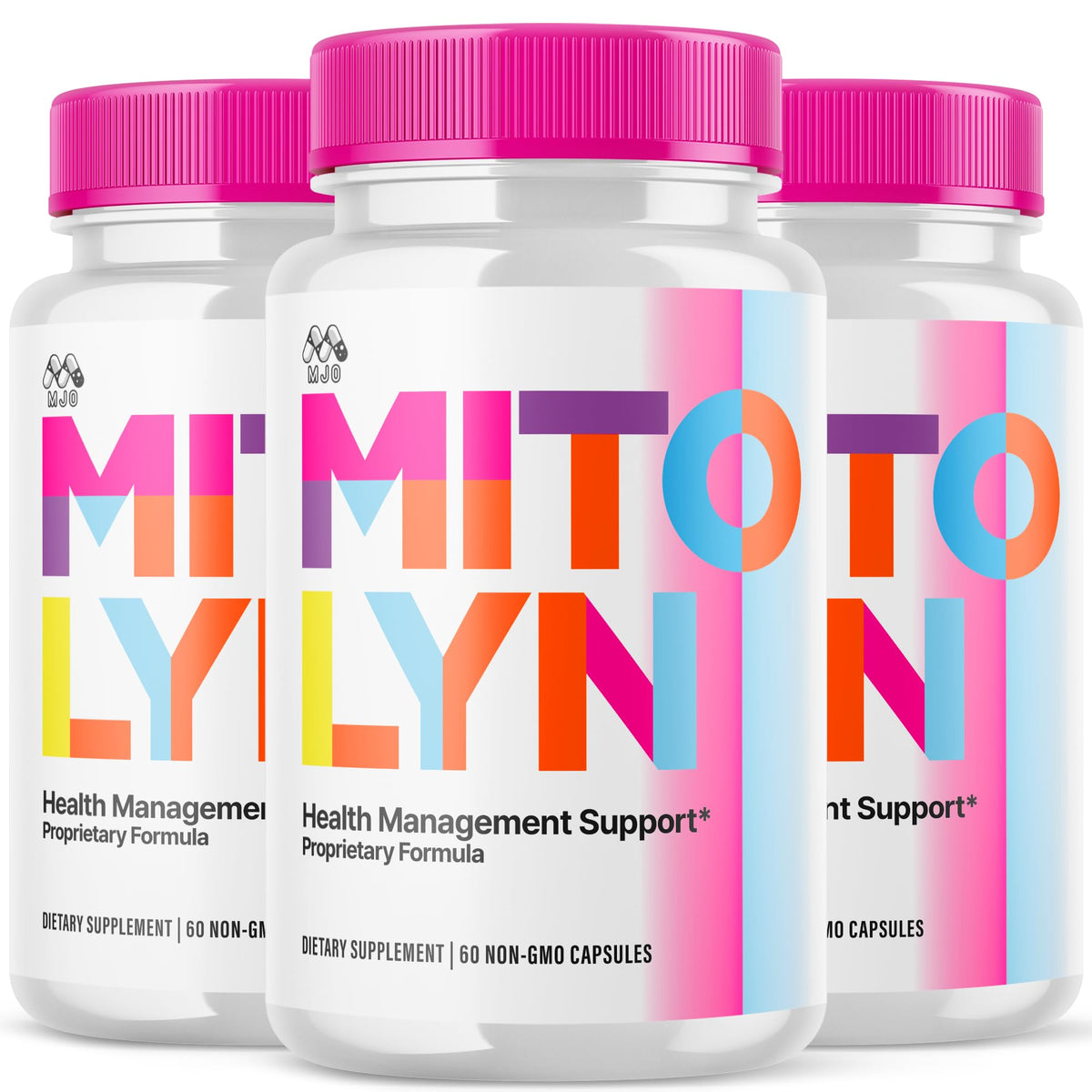 MJO Mitolyn Purple Peel bottle front for daily wellness support.