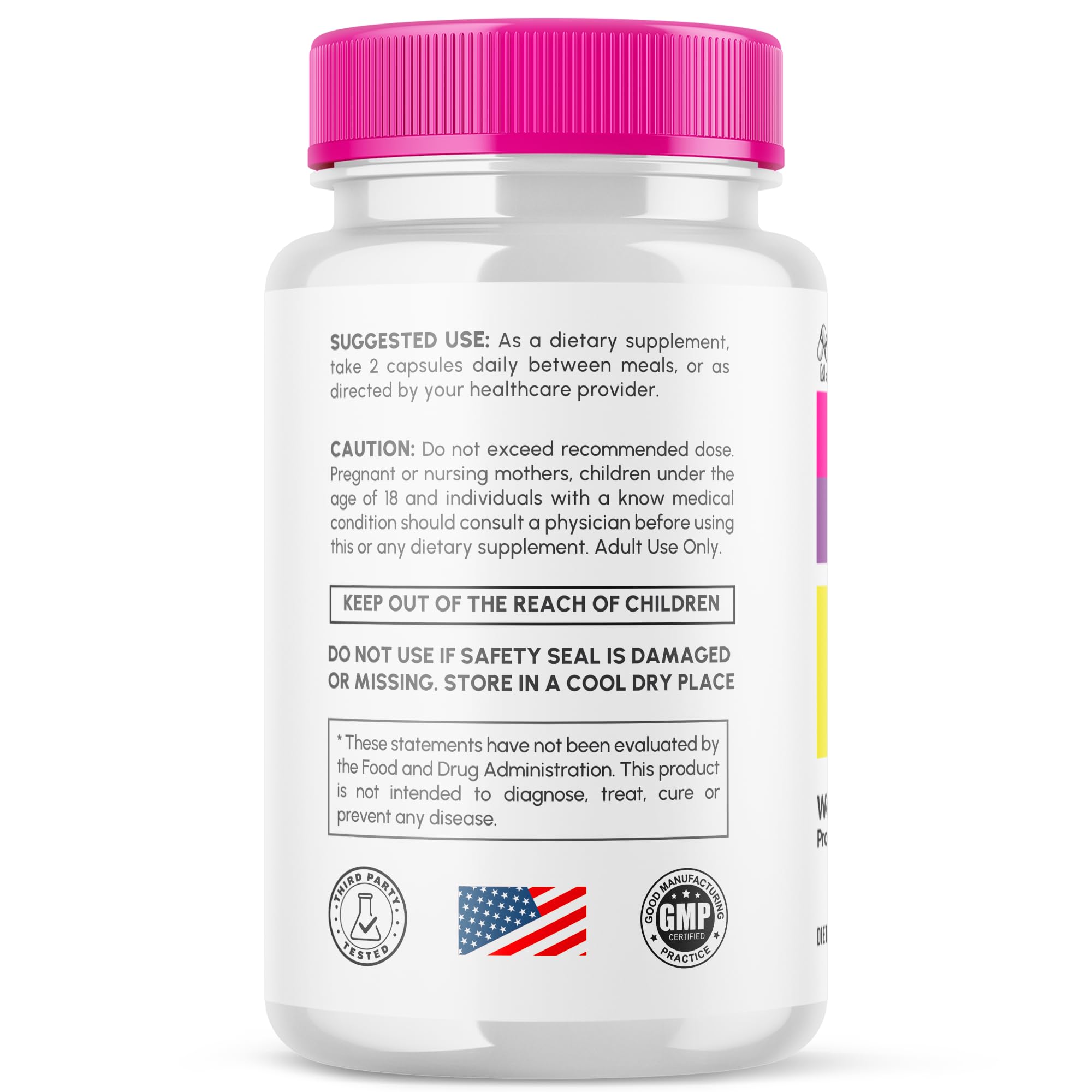 MJO Mitolyn Purple Peel capsules beside a glass of water for a simple daily routine.