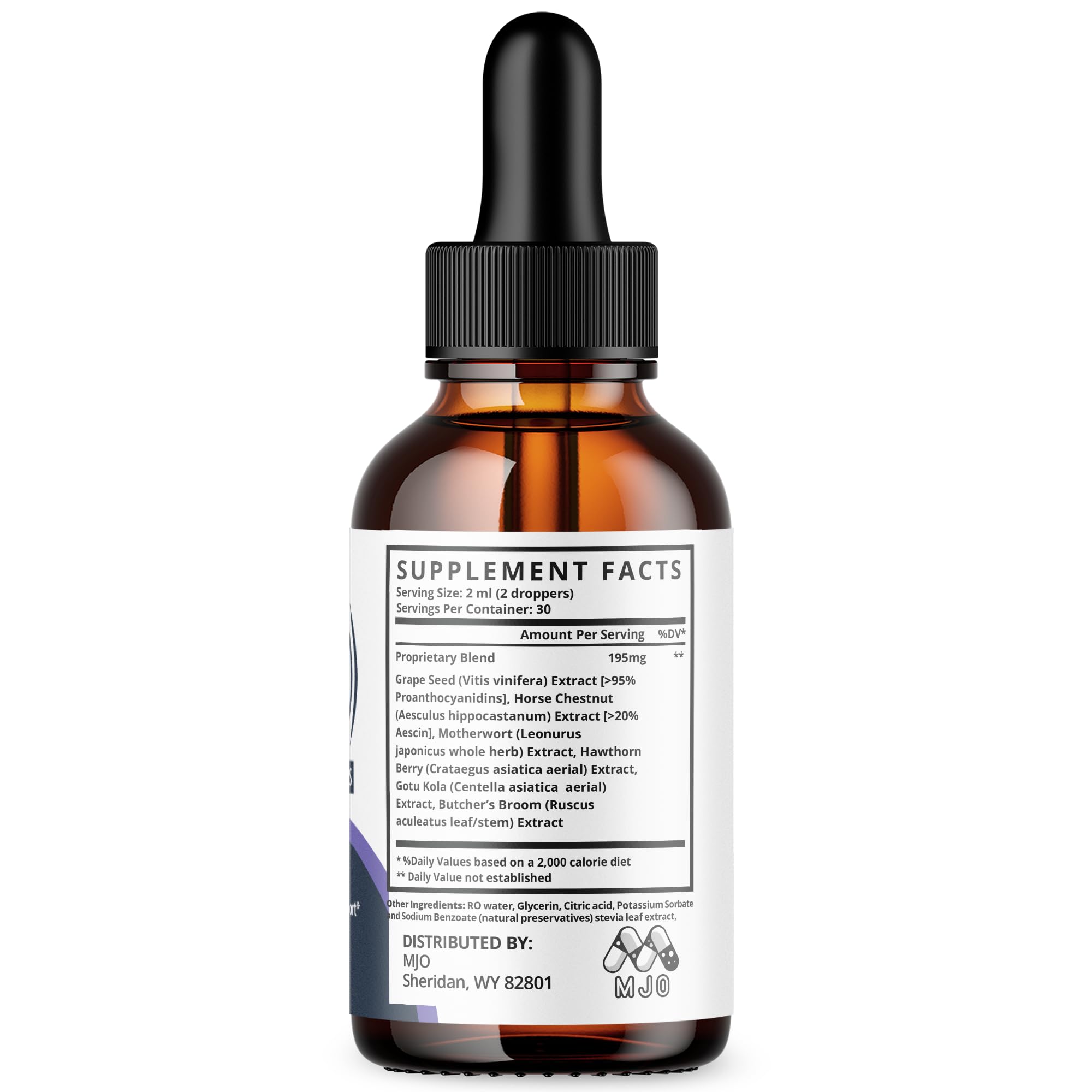 MJO Neuro Silence Drops packaging emphasizes premium quality.