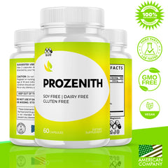 MJO Prozenith label close-up highlights all-natural ingredients.