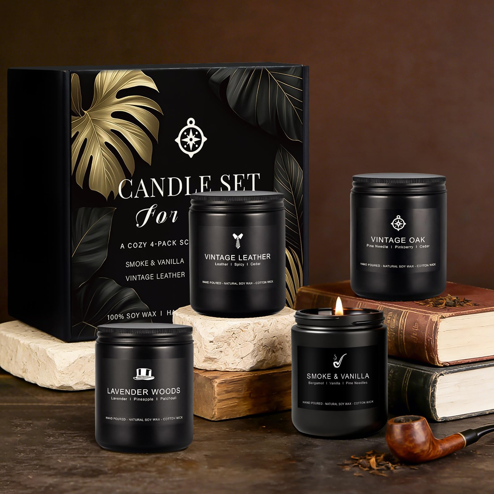 MKCLDE oak lavender-woods candle promotes quiet focus after work.