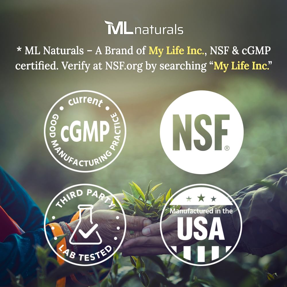 ML Naturals MSM 2000 mg measuring scoop for precise dosing.