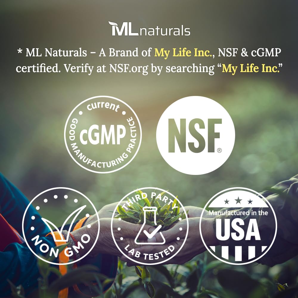ML Naturals NSF-certified facility badge signaling safety and quality
