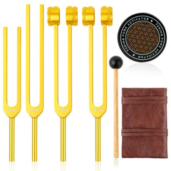 mllusxg gold tuning forks 128hz for chakra balance and meditation