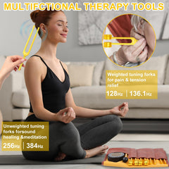 mllusxg gold tuning forks 256hz for energy healing and focus