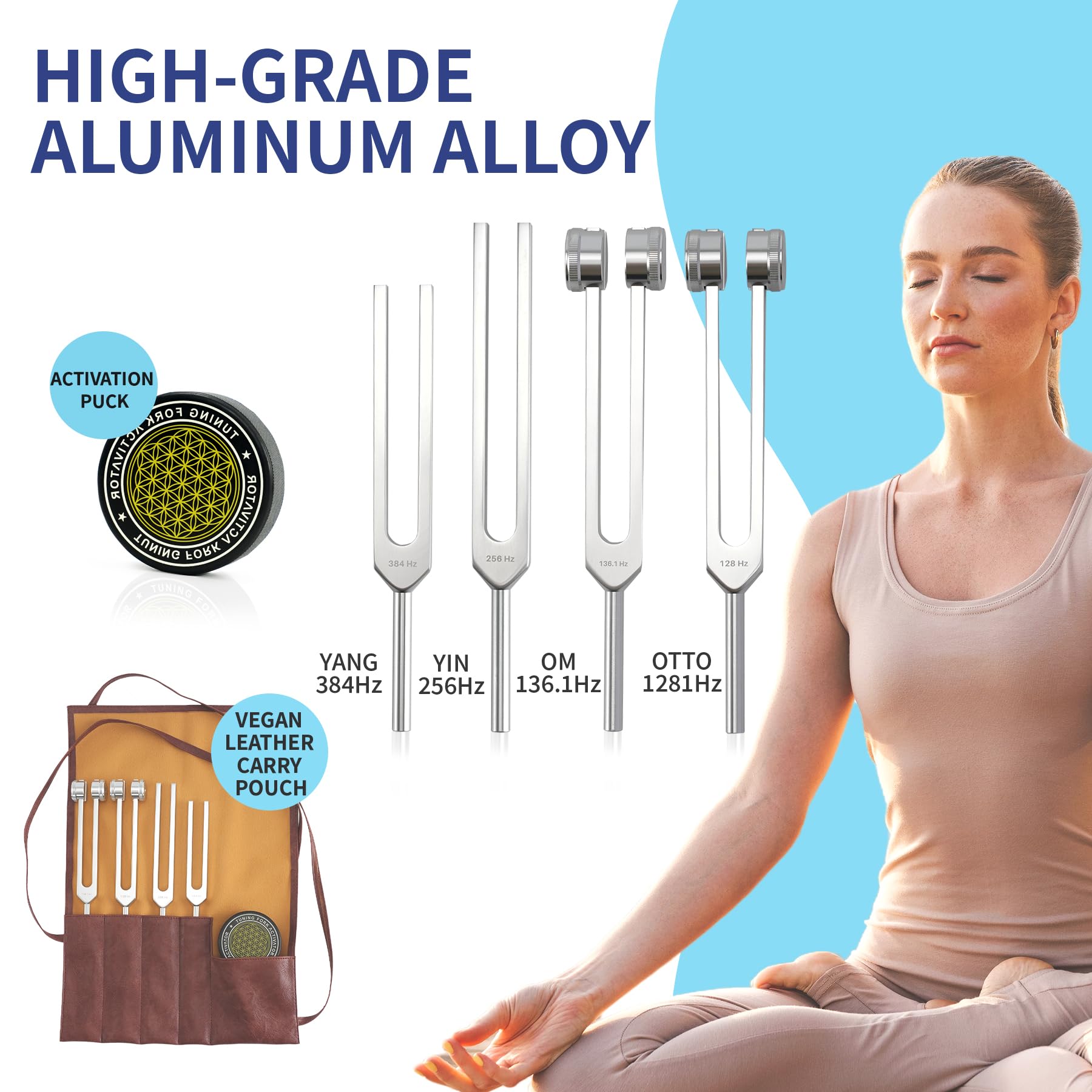 mllusxg tuning forks 256Hz set enhances focus during yoga