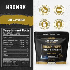 HRDWRK electrolyte packets ready for workouts and endurance on the go.