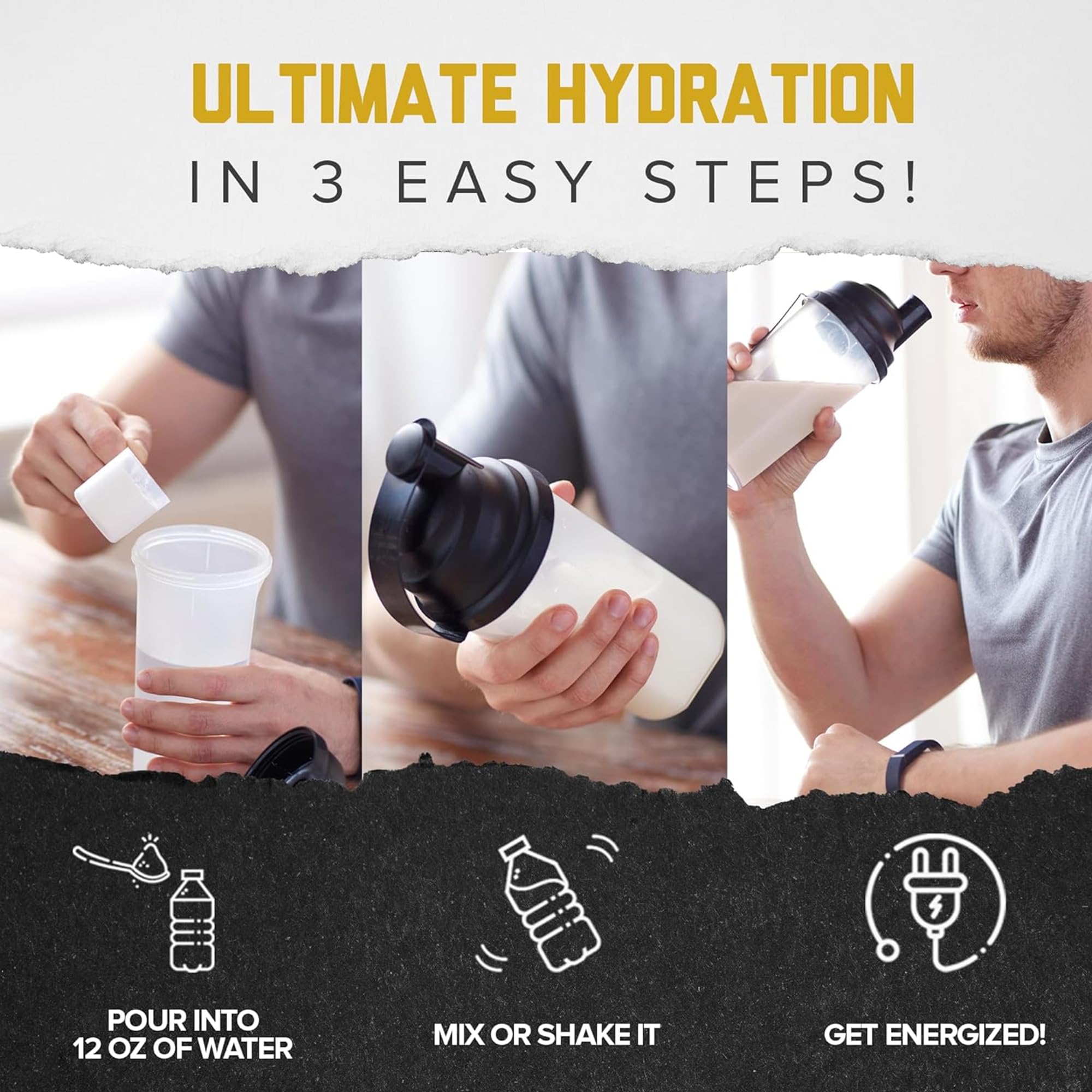 HRDWRK electrolyte packets unflavored, ideal with BCAA and glutamine.