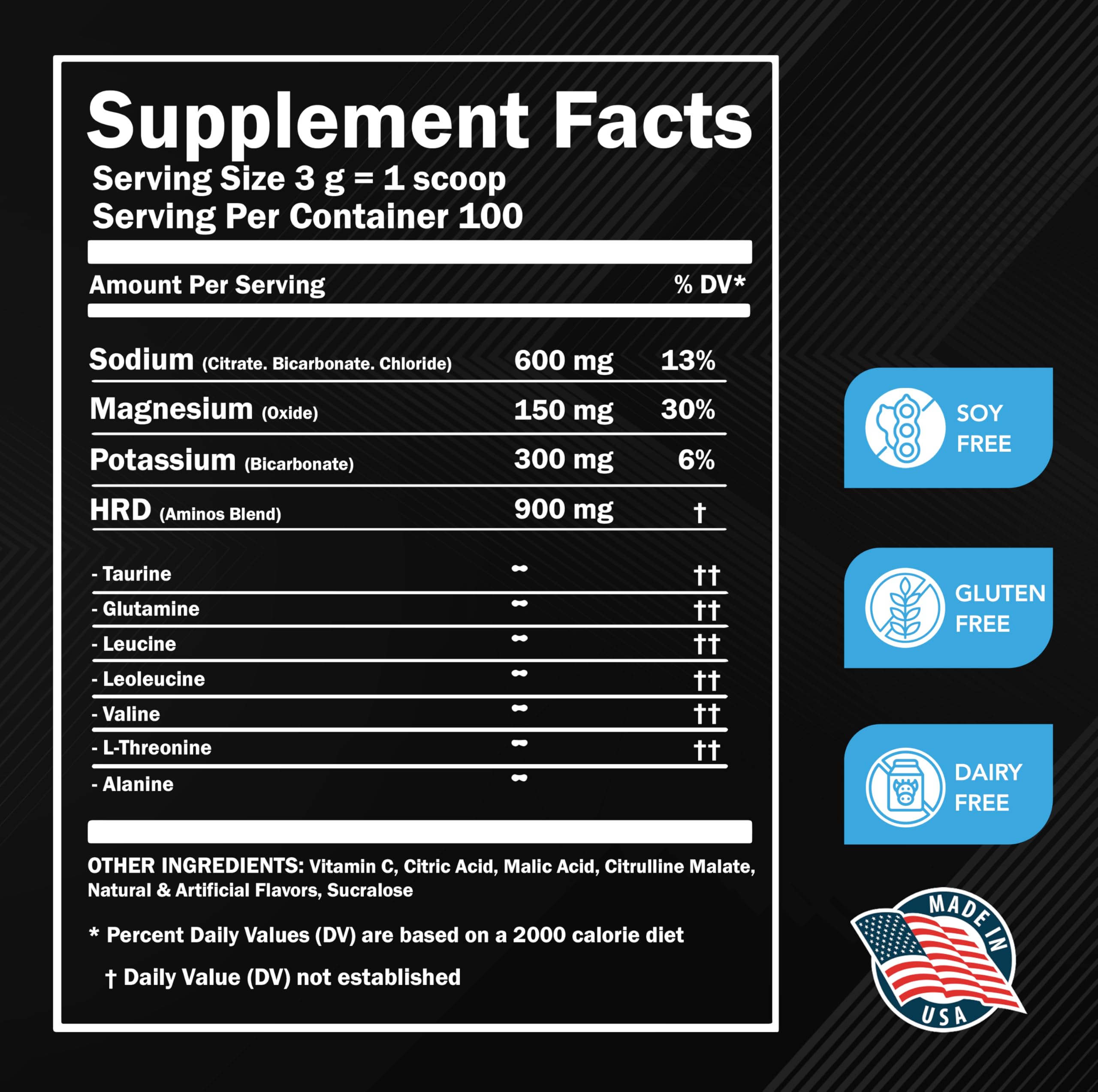 MMA Nutrition HRDWRK electrolytes powder ingredient list emphasizes essential minerals.