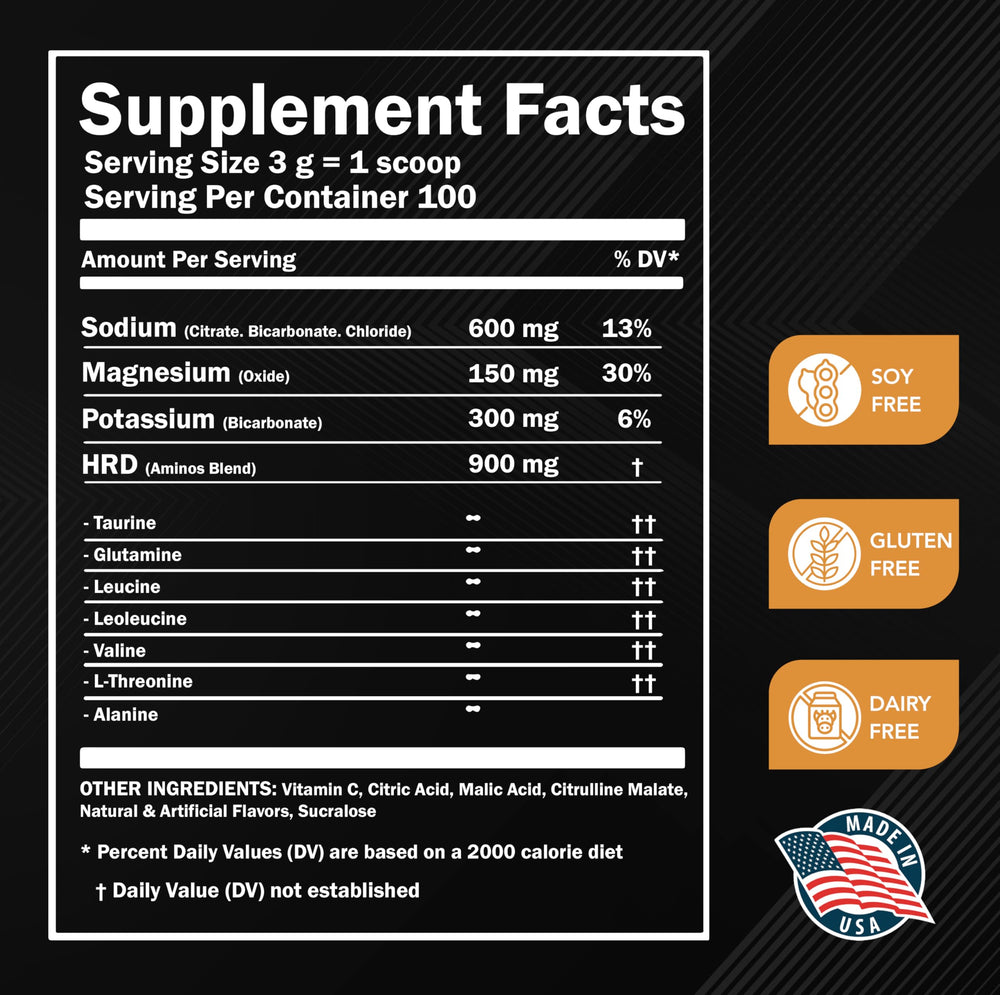MMA Nutrition HRDWRK post-workout recovery with electrolytes