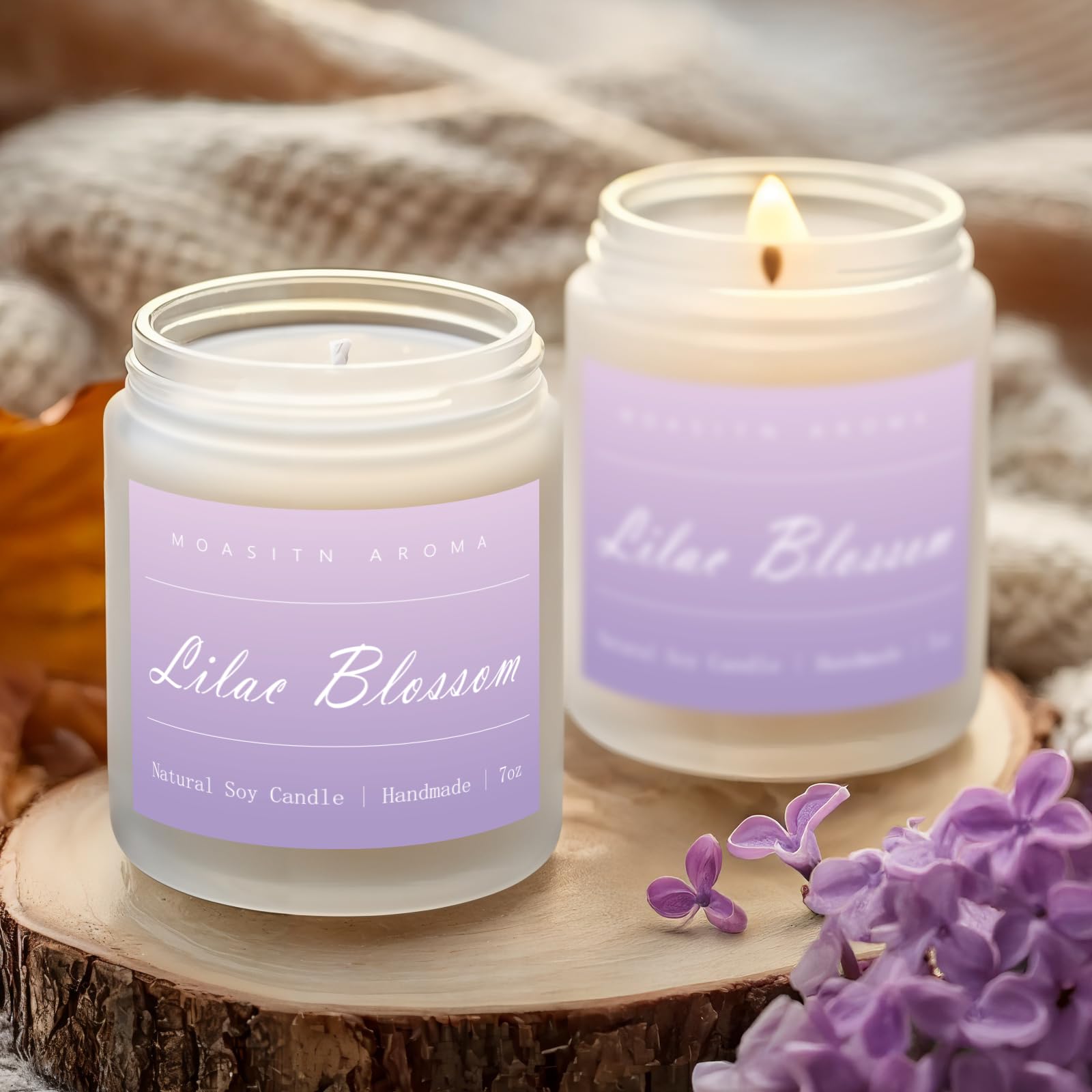 MOASITN candle burns with steady aroma for a calming night.
