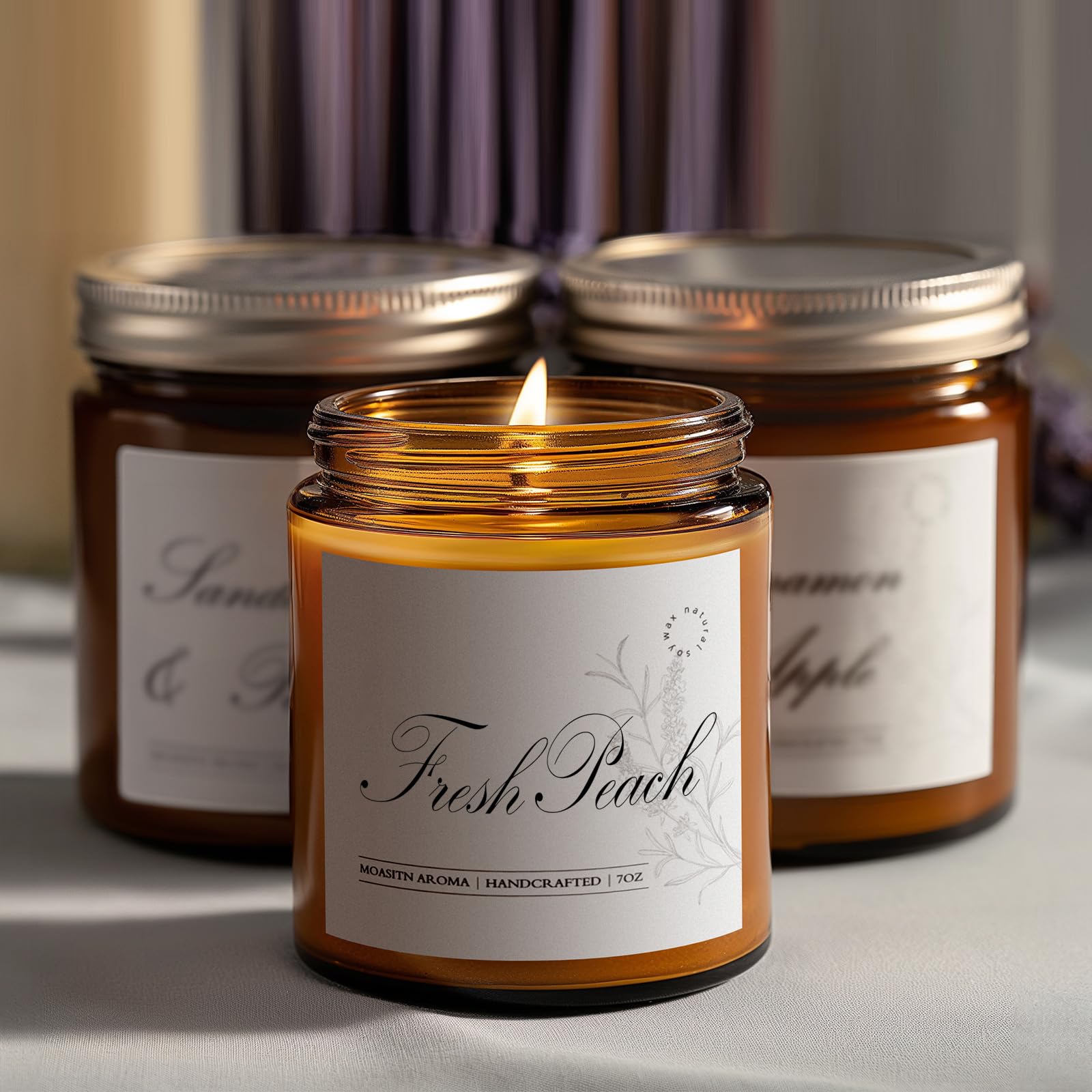 MOASITN Floral Base Candle with a calming floral finish for evenings.