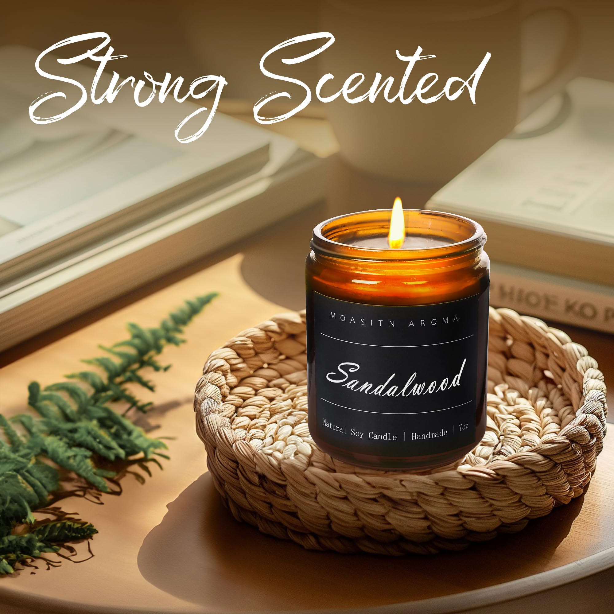 MOASITN handcrafted candle closeup shows artisan quality and premium fragrance
