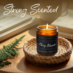Handmade MOASITN soy candle delivers clean burn and long-lasting scent.