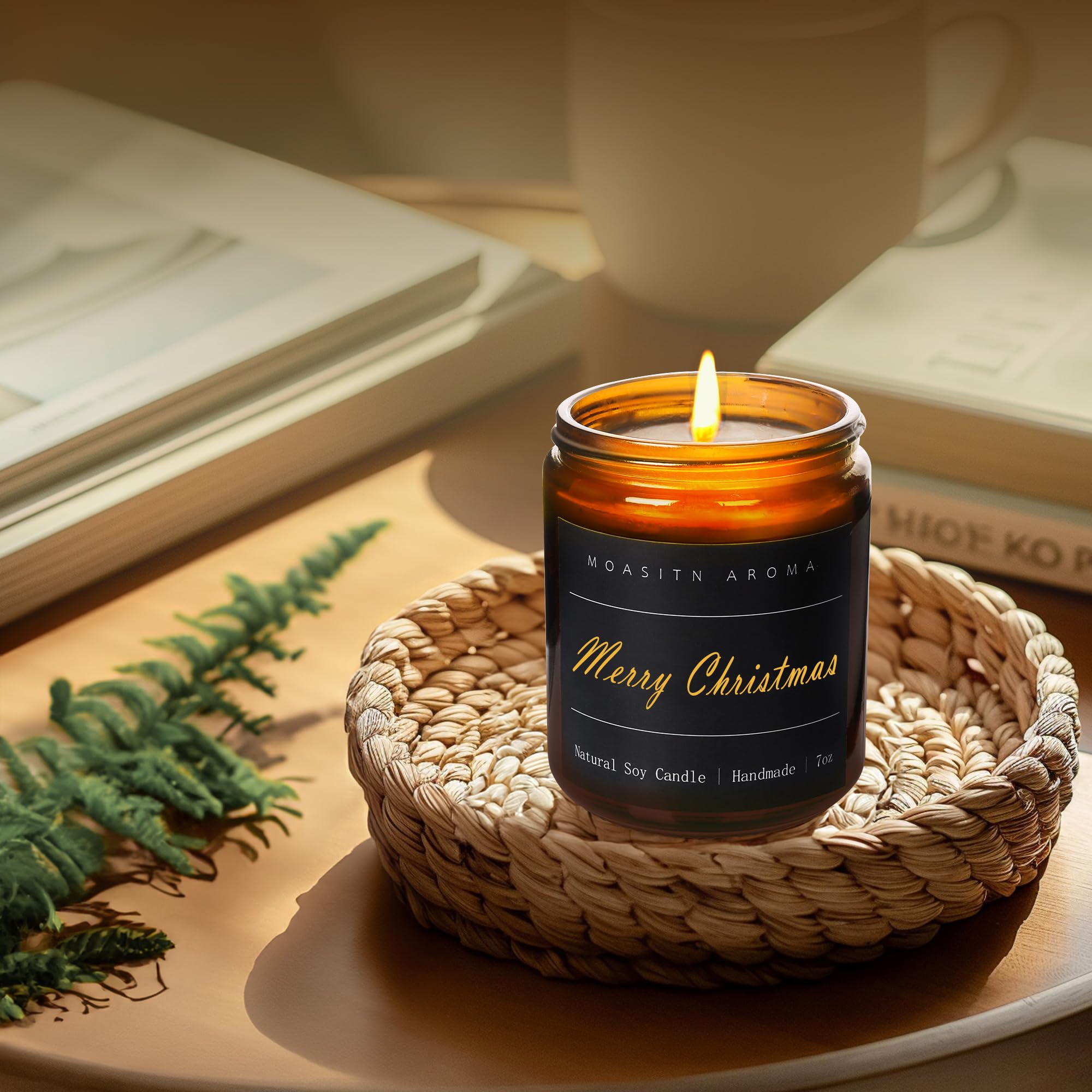 MOASITN handwritten label with Christmas tree design suggests festive decor.