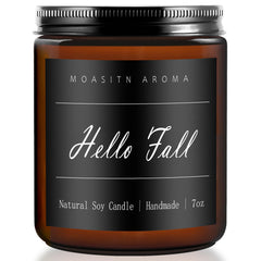 MOASITN Hello Fall candle jar for cozy autumn ambiance