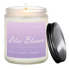 MOASITN Lilac Blossom candle jar emits a welcoming scent for cozy evenings.