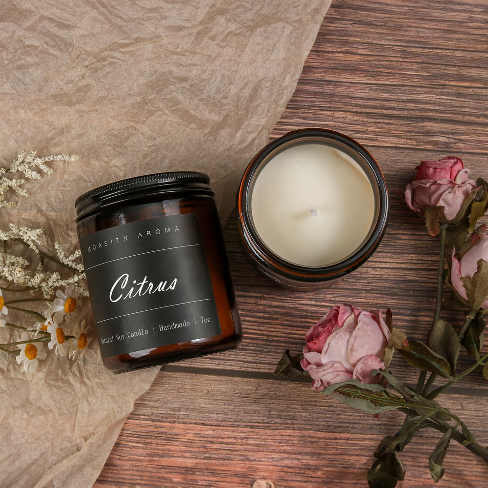 MOASITN non-toxic citrus candle safe for everyday use
