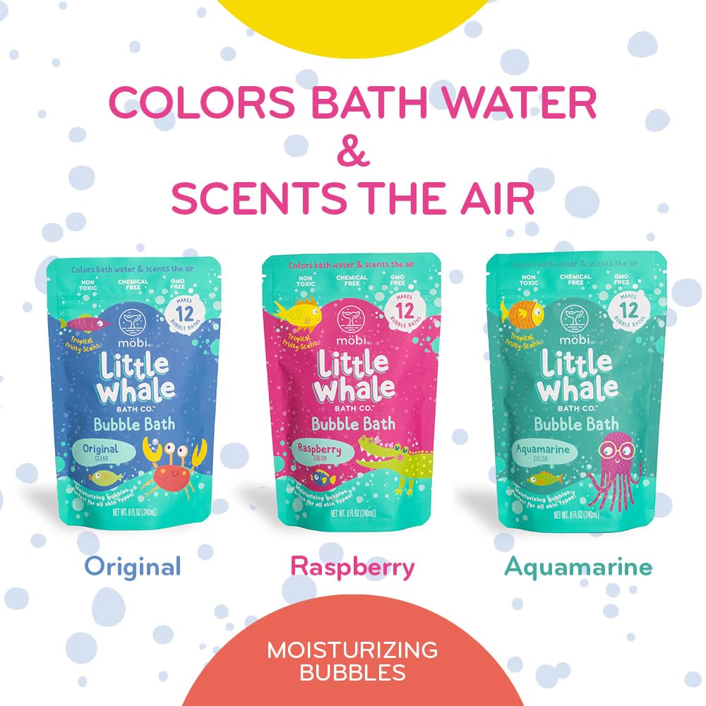 Close-up of bubbles from MÖBI Little Whale bubble bath