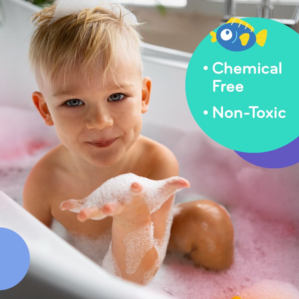 Stain-free bubbles from MÖBI Little Whale bubble bath for easy cleanup