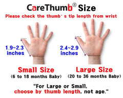 Mobiu CareThumb soft sleeve close-up highlights textural comfort for tiny hands.
