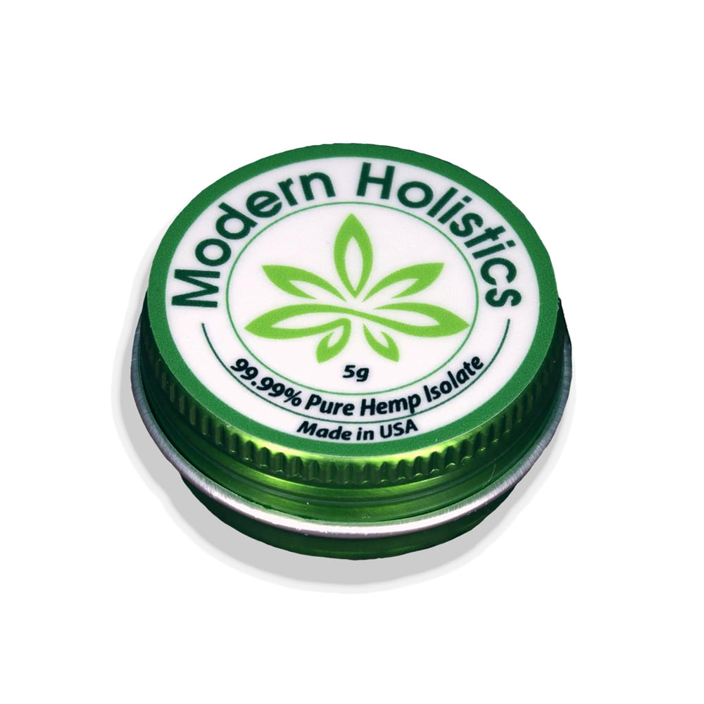 Modern Holistics hemp isolate crystalline powder ready for precise self-dosing.
