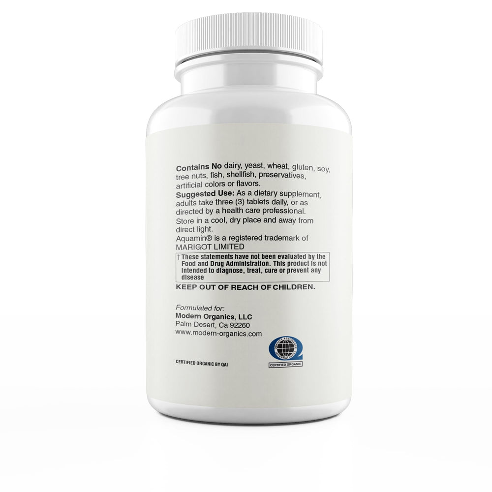 Modern Organics Plant Calcium bottle pour shows easy daily intake for bone health.