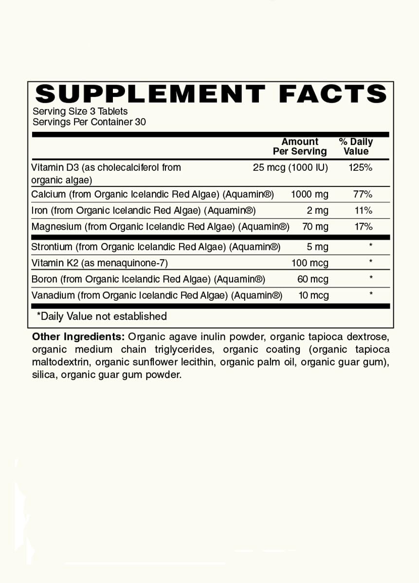 Modern Organics Plant Calcium packaging front view signals organic minerals and purity.