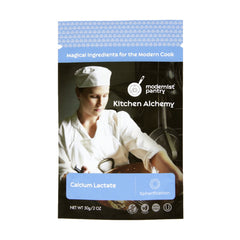 Modernist Pantry calcium lactate dispensing spoon supports clean portioning.