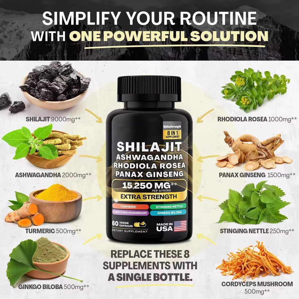 ModernMedina shilajit bottle highlighting premium extract for sustained stamina.