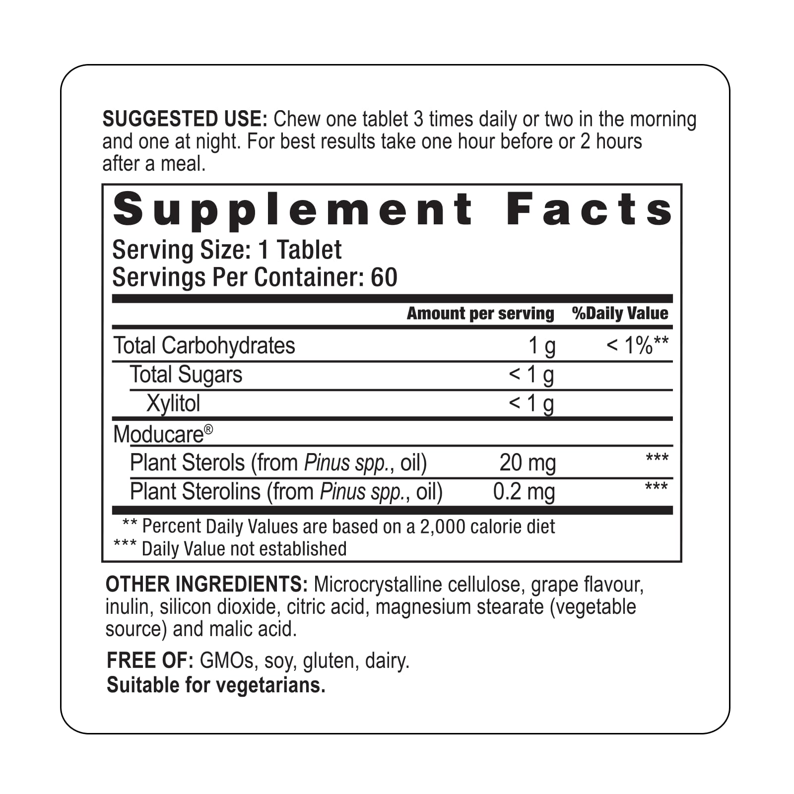 Moducare grape flavored chewables on the go for daily balance