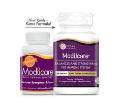 Moducare packaging variation bottle featuring grape flavored immune support