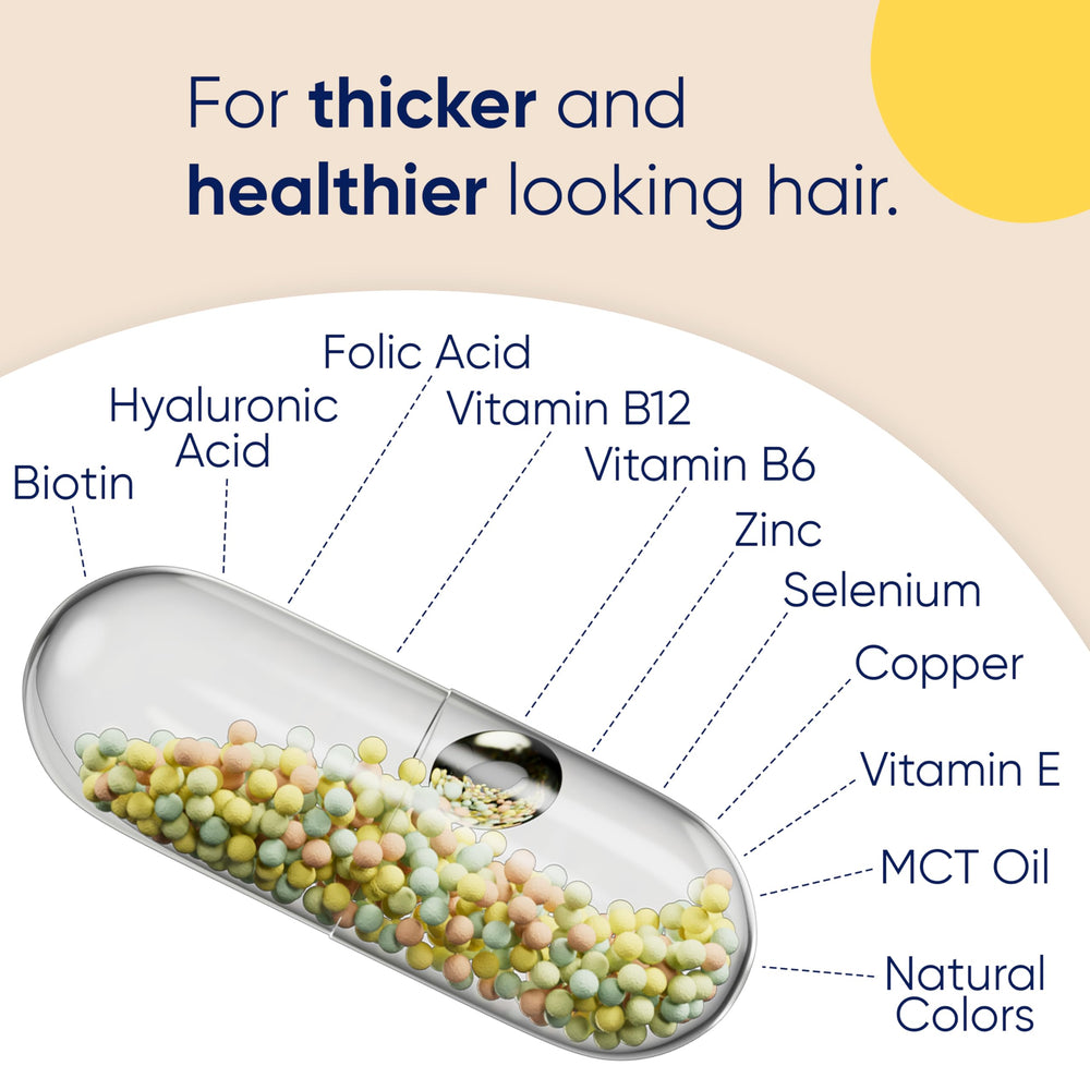 Moerie packaging suggests skin and nails support alongside hair growth.