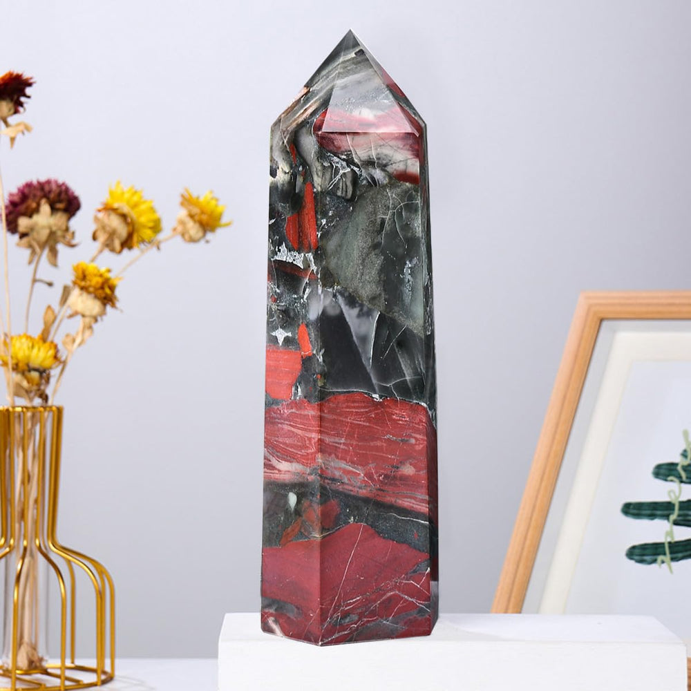 MOGEMT Africa Bloodstone wand supports calming reiki sessions