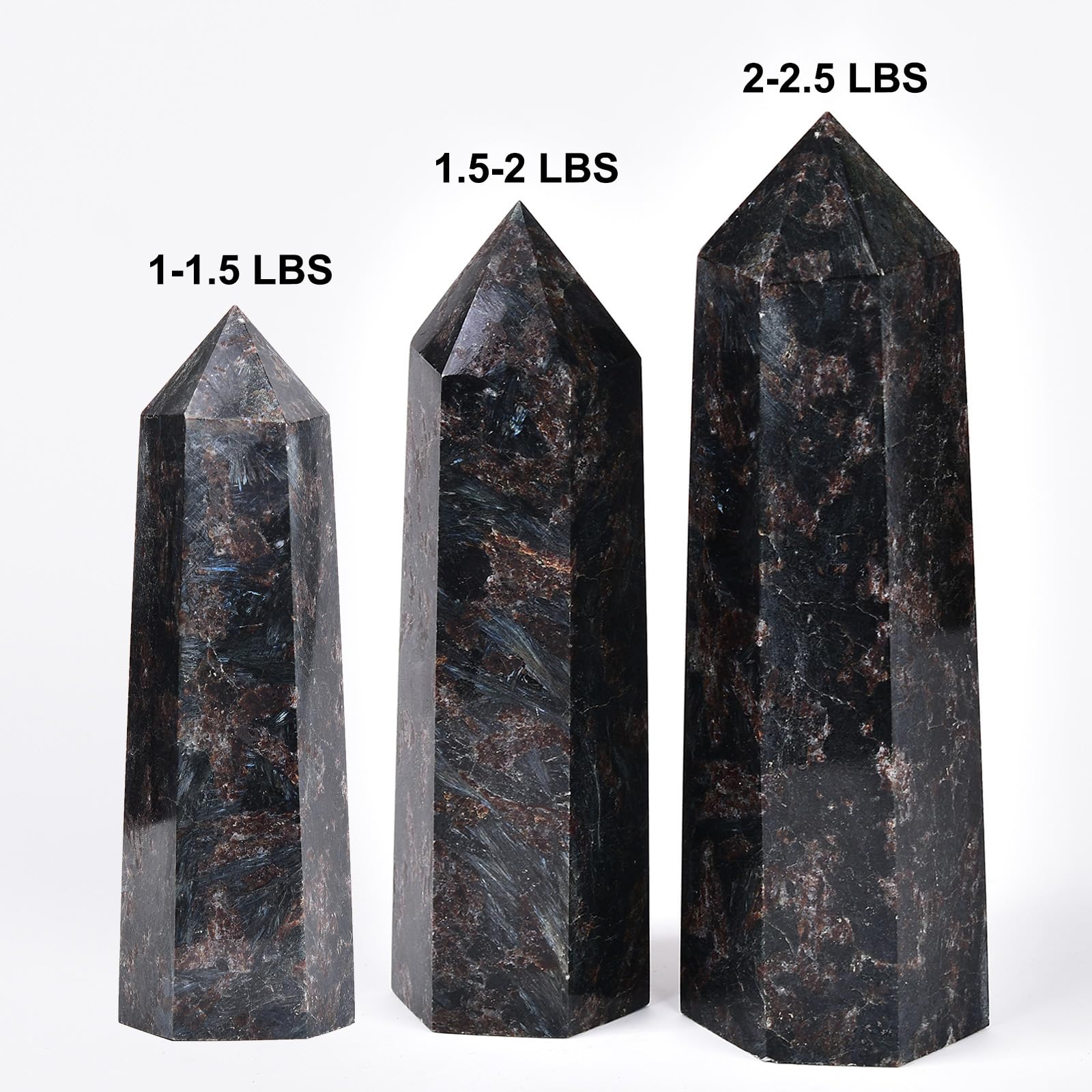 MOGEMT Astrophyllite Quartz Obelisk Tower office energy promotes calm and focus