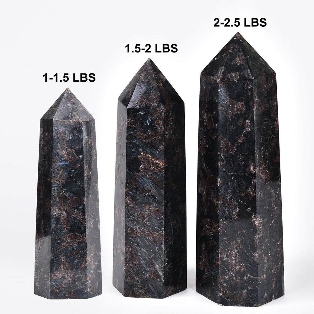 MOGEMT Astrophyllite Quartz Obelisk Tower office energy promotes calm and focus