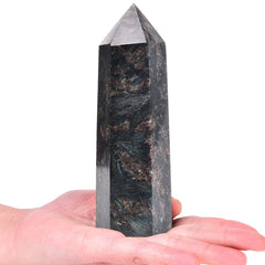 MOGEMT astrophyllite quartz tower, front view, ideal for meditation and energy balance