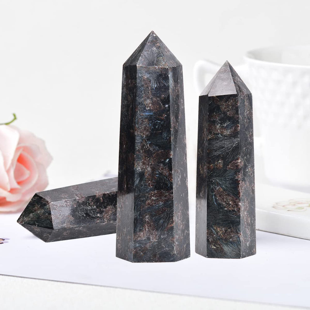 MOGEMT astrophyllite quartz tower, a thoughtful gift for crystal lovers