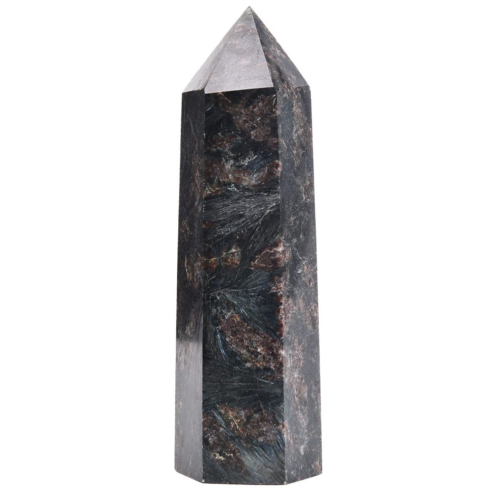 MOGEMT astrophyllite quartz tower, side view, promotes workplace calm