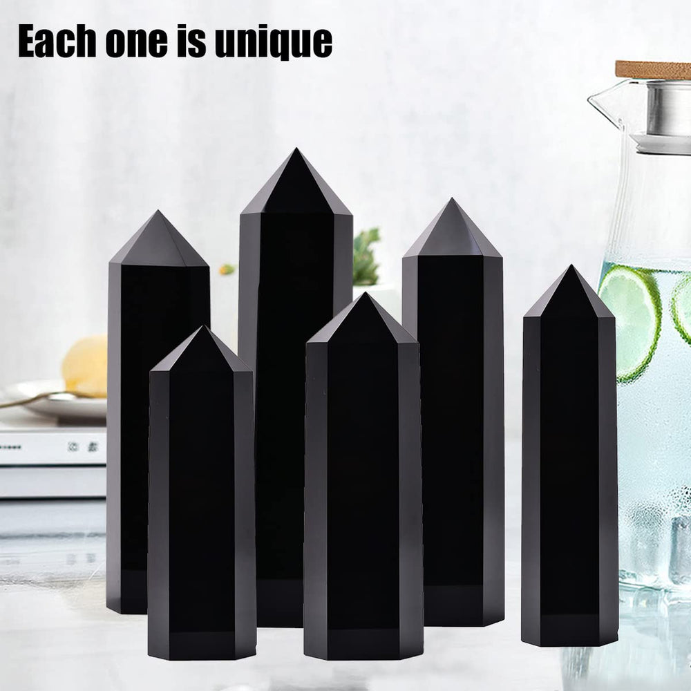 MOGEMT Black Obsidian Tower packaging and care details highlight natural beauty