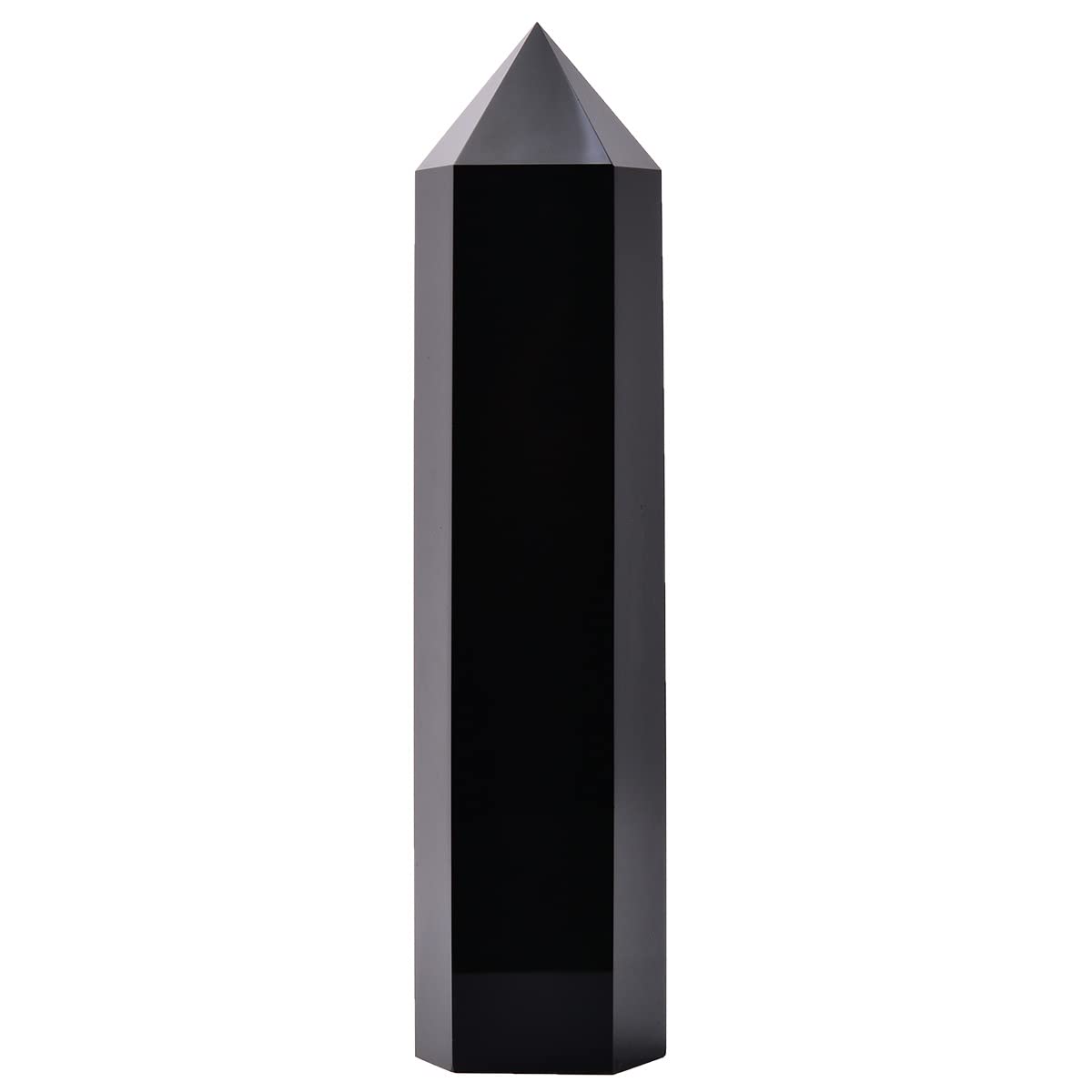 MOGEMT Black Obsidian Tower, side view, protective aura and calm energy