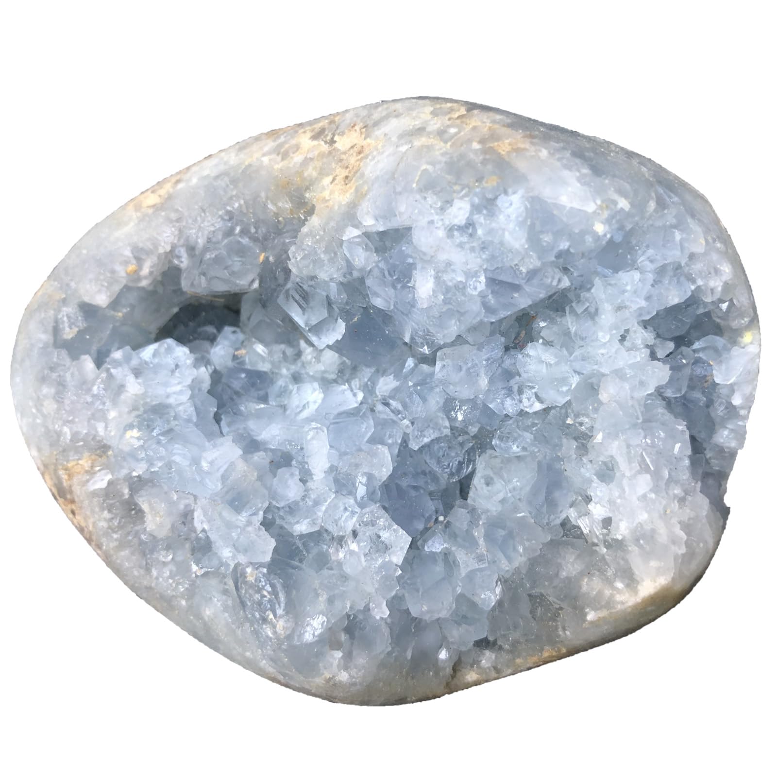 MOGEMT blue celestite geode large for serene home decor and calming ambiance.