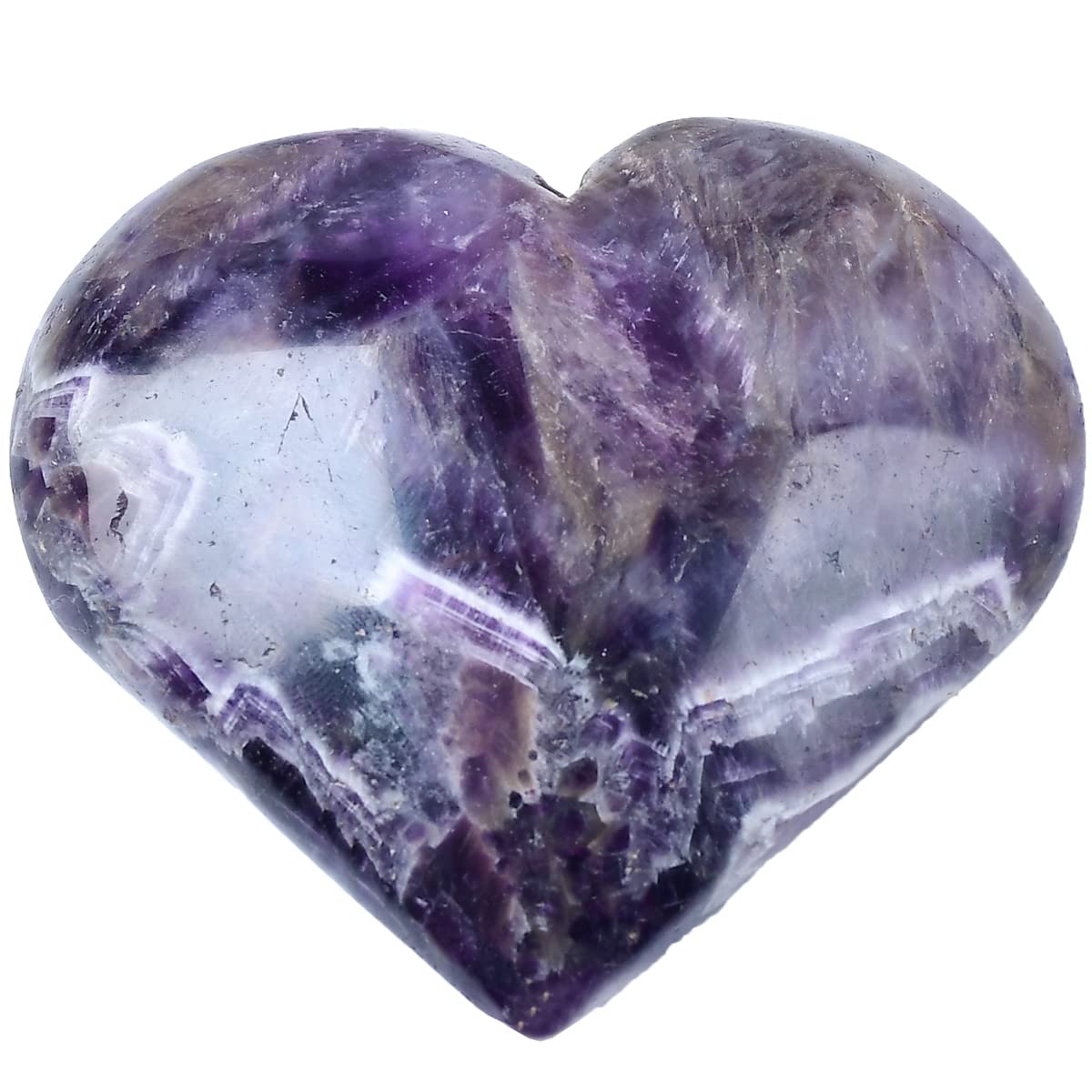 MOGEMT Dream Amethyst heart palm stone close-up; smooth polish and calm energy use.