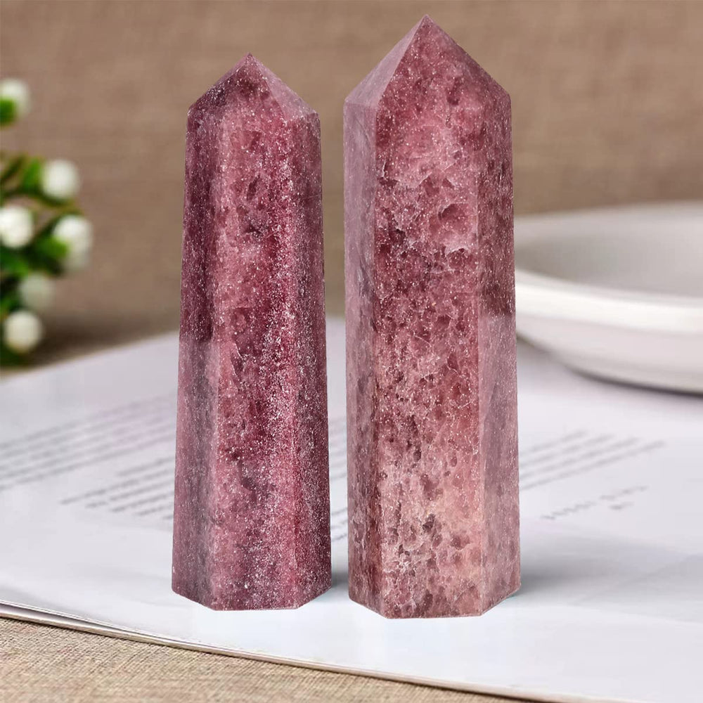 MOGEMT gift-ready strawberry quartz tower ideal for crystal enthusiasts.