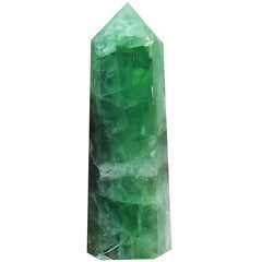MOGEMT green fluorite obelisk tower front view promotes calm focus during meditation