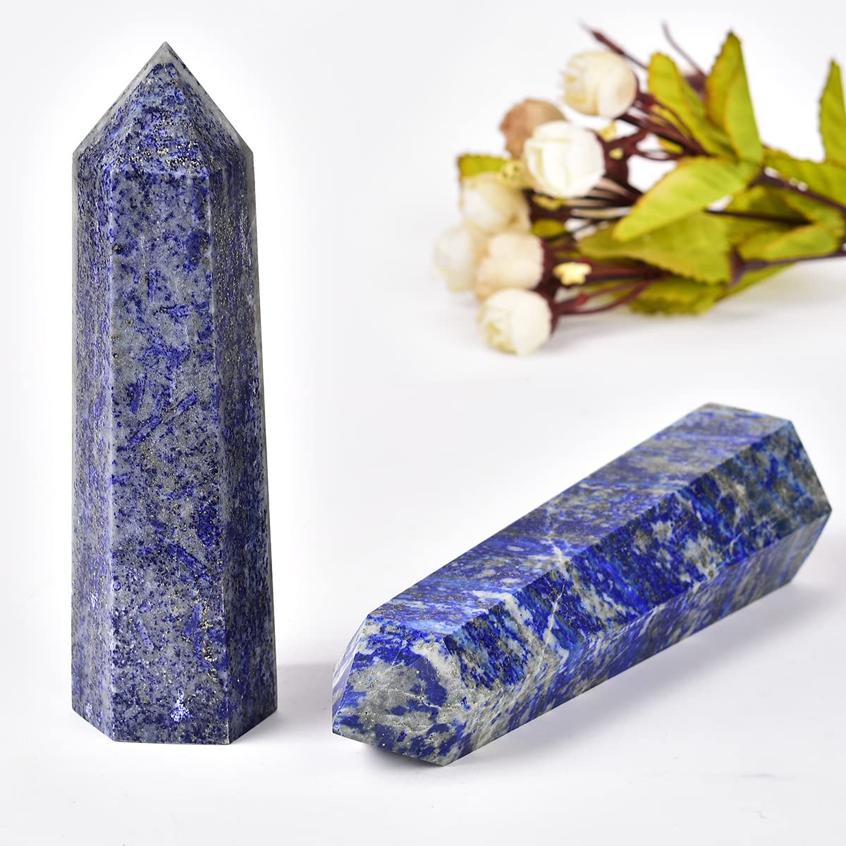 MOGEMT natural lapis lazuli wand, unique stone with character and warmth.
